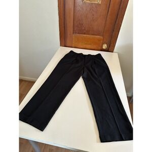 Haggar Mens Classic fit Dress Pants 34 / 29 Black Solid Stretch